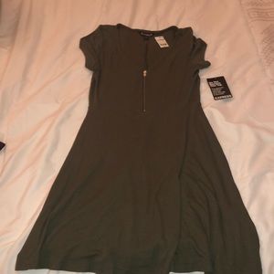 Dark Green Ribbed Express Dress